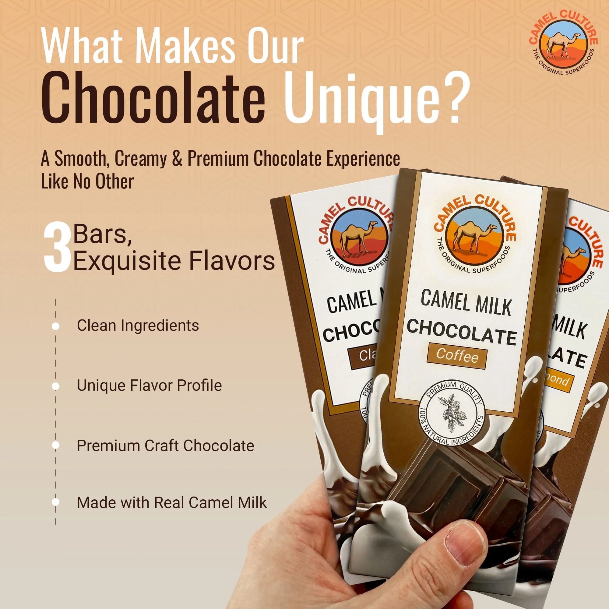 Premium & All-Natural | Camel Milk Chocolate (70G) - Image 3