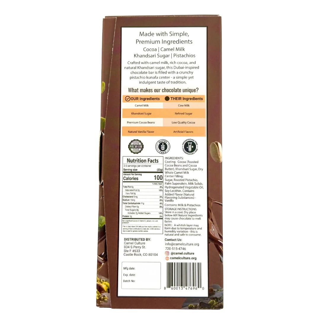 Camel Milk Dubai Chocolate (70G) - Image 8
